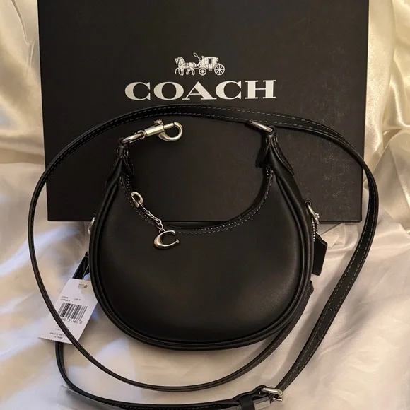 🖤🩶Coach NWT Black /Silver Jonie Crossbody Bag with Silver Hardware - Picture 4 of 7